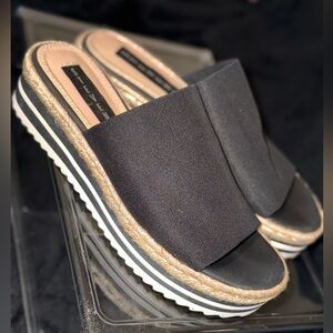 Seven7 Black Espadrille Platform Sandals